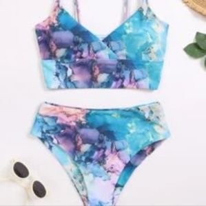 🩷💛💜  New! Beautiful Swim Suit Set! Rich Colors! Blue Bikini.